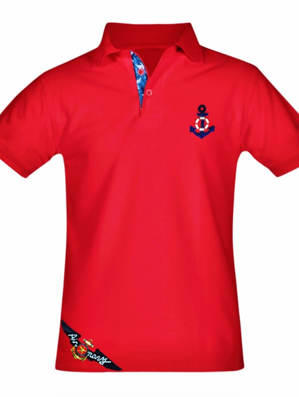 NEW XL Unisex Yacht Nautical Sailing Marina Maritime Navy Polo Style Shirt. Red